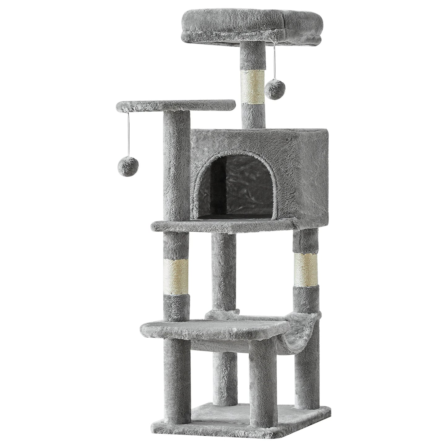 44" Multi-Level Cat Tree Tower with Scratching Posts & Cozy Condo