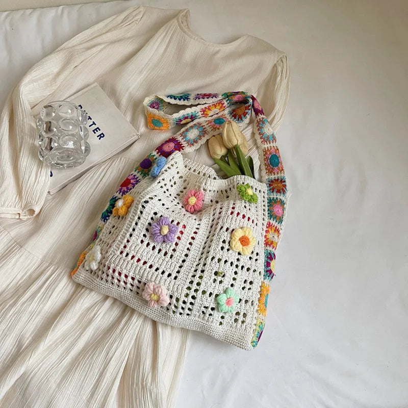 Luxury Boho Crochet Tote Bag