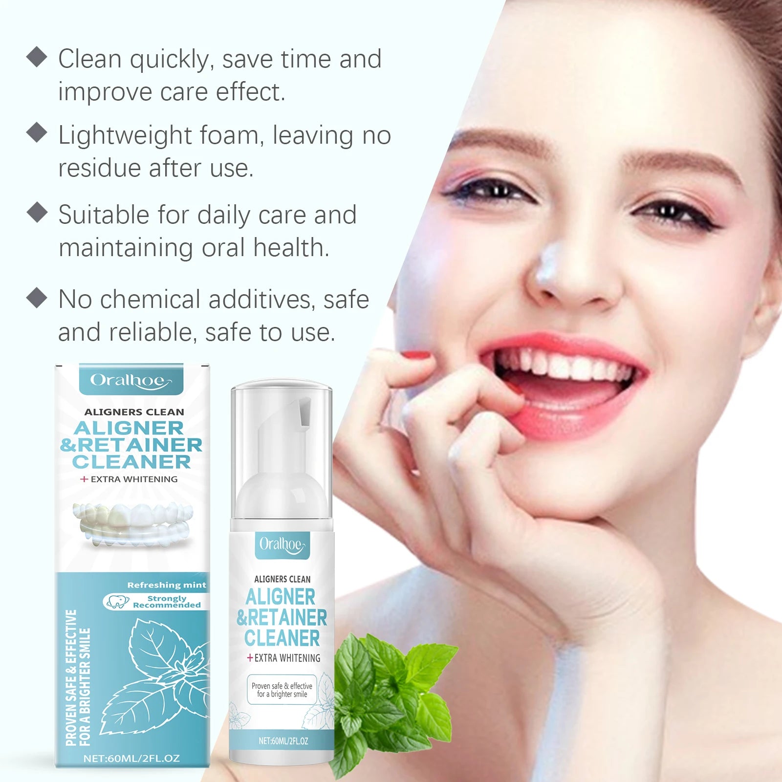Aligner and Retainer Cleaning Foam Mousse with Whitening Effect - 11