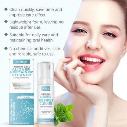 Aligner and Retainer Cleaning Foam Mousse with Whitening Effect