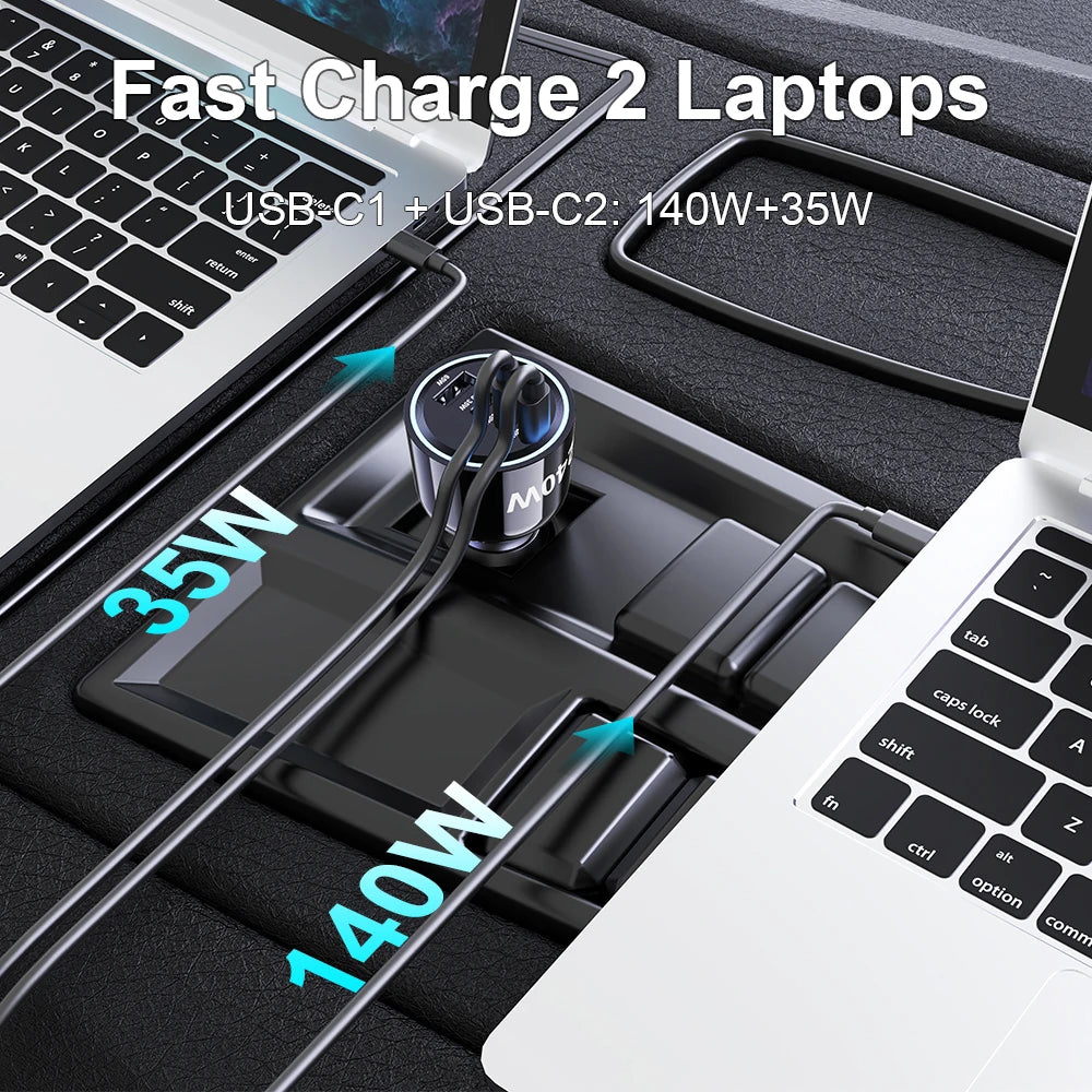 240W 4-Port USB-C Car Charger - PD 3.1 Super Fast Charging Adapter