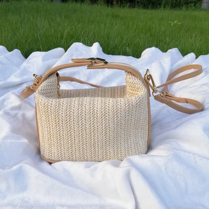 Luxury Woven Straw Bucket Bag