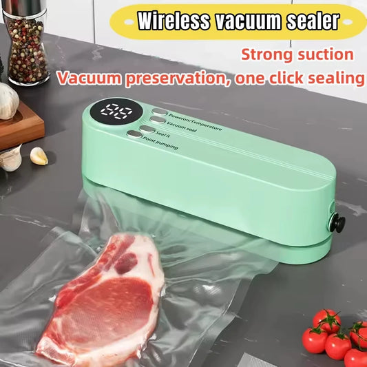 Wireless Portable Food Vacuum Sealer Machine USB Rechargeable Air Pump
