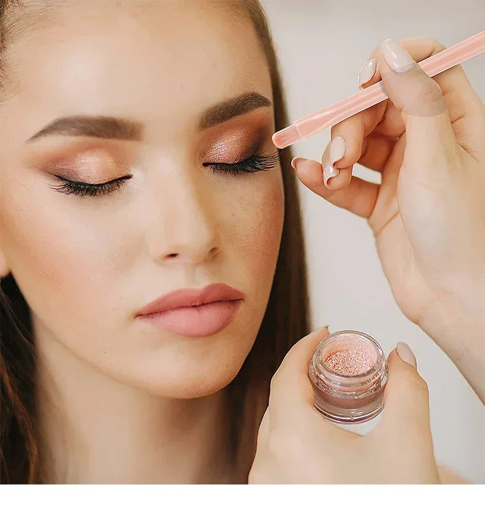 4-in-1 Retractable Travel Makeup Brush Set - Portable Face & Eye Tool Kit - 14