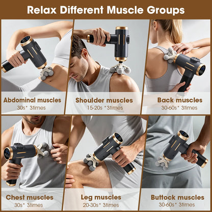 Deep Tissue Percussion Muscle Massage Gun - Handheld Body Recovery Massager