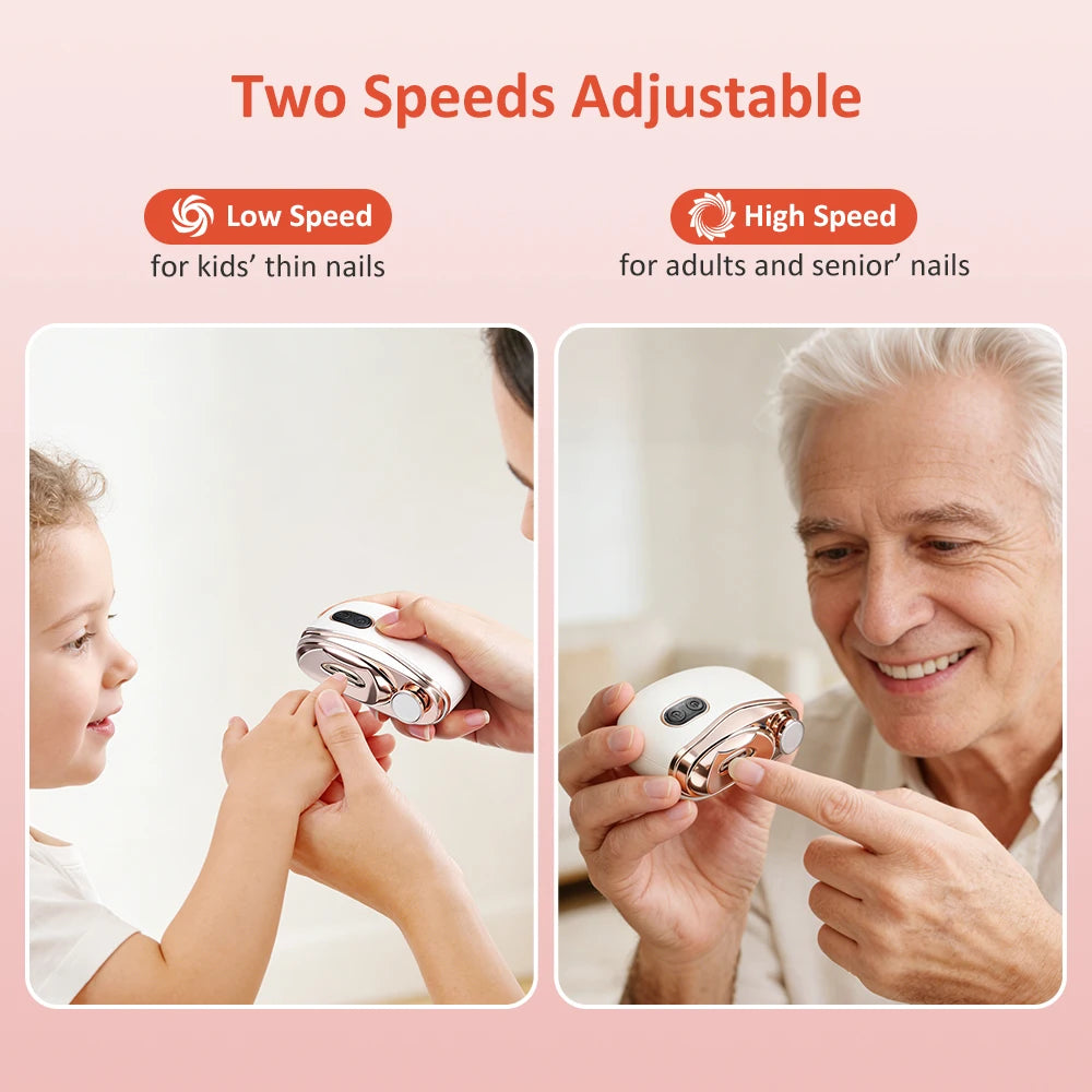 Electric Automatic Nail Trimmer & Polisher with LED Light for Safe Nail Care - 13