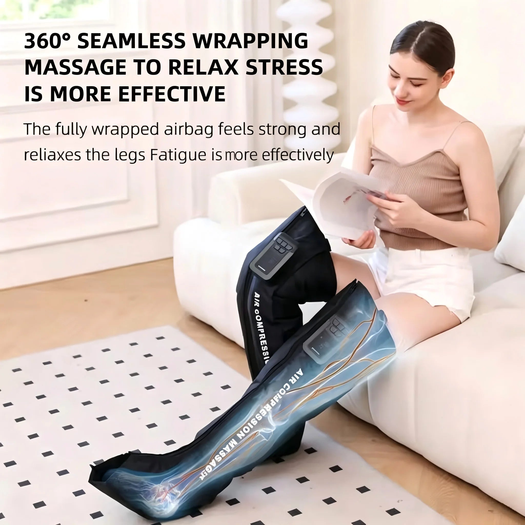 Full Leg Air Compression Massager - Cordless Sequential Recovery Boots - 2