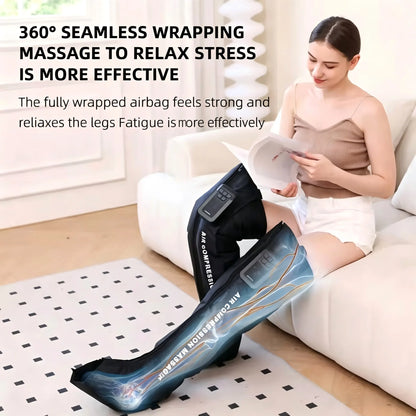 Full Leg Air Compression Massager - Cordless Sequential Recovery Boots