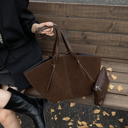 Luxury Retro Suede Shoulder Tote