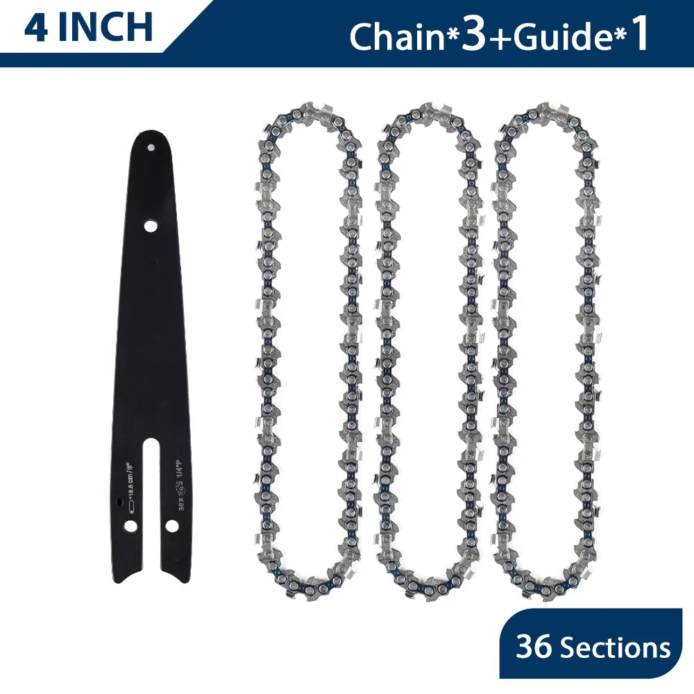 4 & 6 Inch Replacement Chainsaw Chain and Guide Bar for Mini Cordless Pruning Saws - 23