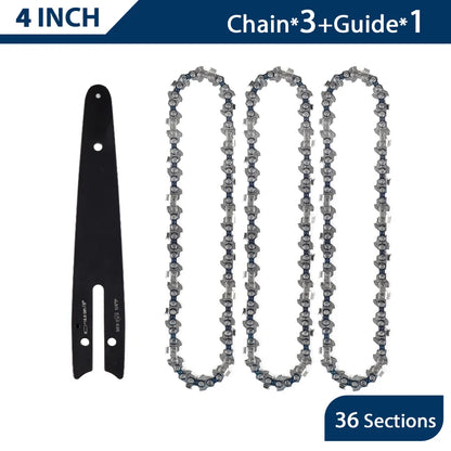 4 & 6 Inch Replacement Chainsaw Chain and Guide Bar for Mini Cordless Pruning Saws