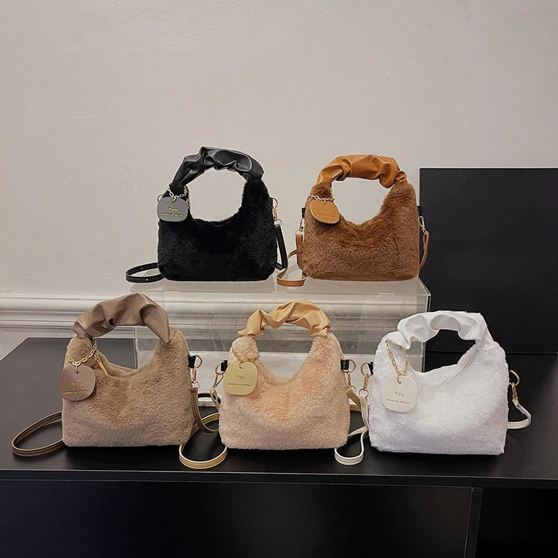Luxury Plush Ruched Handbag