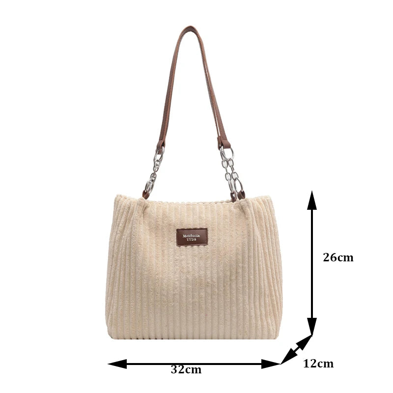Luxury Casual Corduroy Tote
