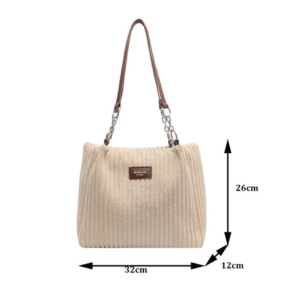 Luxury Casual Corduroy Tote