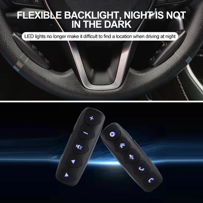 Wireless Car Steering Wheel Remote Control - 10-Key Universal Media Buttons