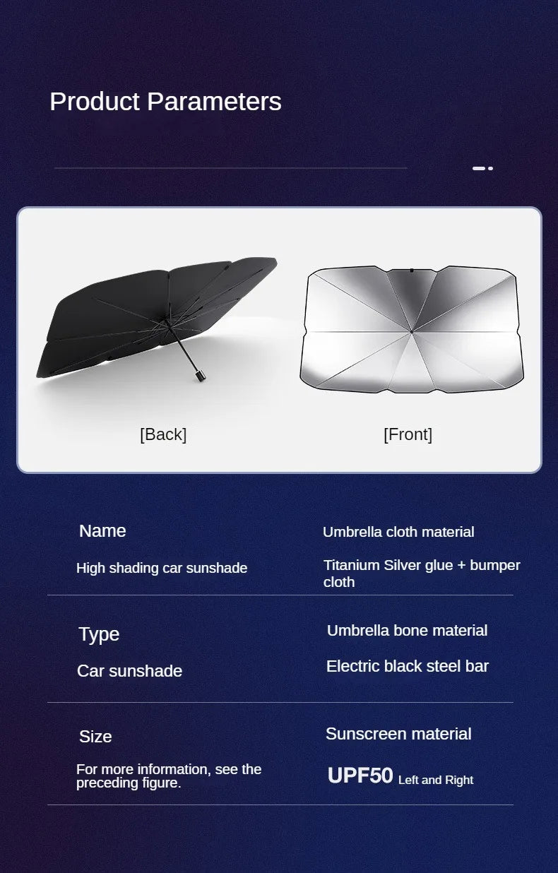 Foldable Car Windshield Sun Shade Umbrella UV Blocker - 19