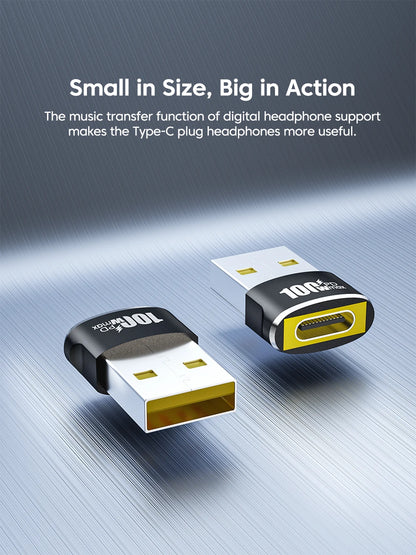 USB A Male to USB C Female OTG Adapter - 100W Fast Charging & Data Converter