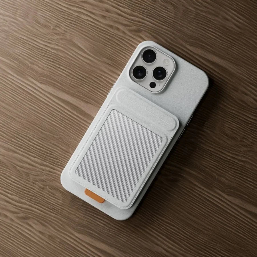 Magnetic Carbon Fiber Leather Phone Grip for iPhone 16 & 15 Series - 3