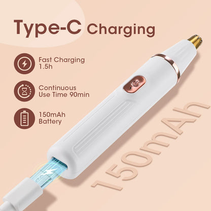 2-in-1 Electric Eyebrow and Nose Hair Trimmer - Painless Grooming Tool