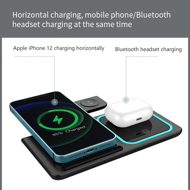 3-in-1 Foldable Wireless Charging Station for iPhone, Apple Watch & AirPods - 20