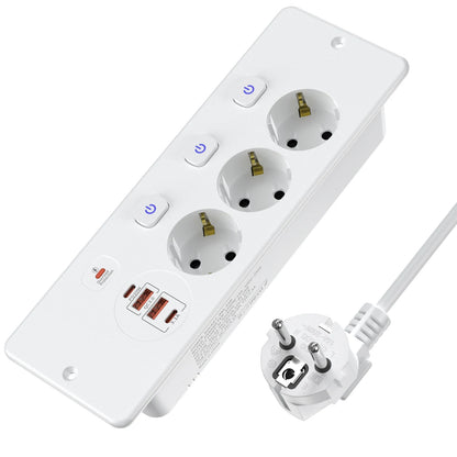 EU Desktop Power Strip with 5 AC Sockets & 4 USB Ports - 3250W Fast Charge
