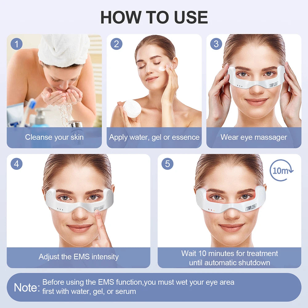 Electric EMS Red Light Eye Massager for Fatigue & Wrinkles - 12