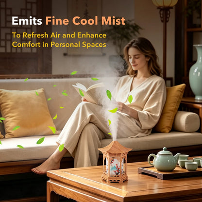Portable USB Pavilion Ultrasonic Humidifier with Soothing Night Light