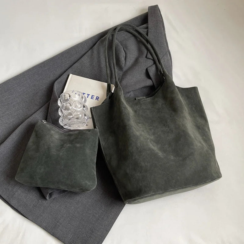 Luxury Retro Suede Tote