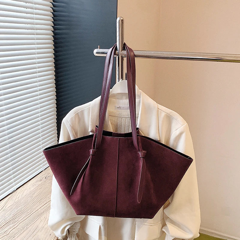 Luxury Retro Suede Shoulder Tote