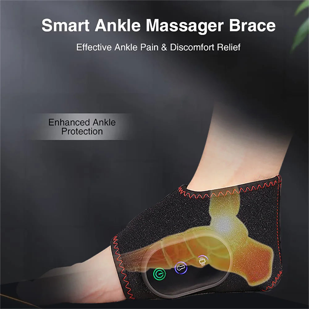 Electric Heated Ankle & Foot Massager with Vibration Therapy & Heat