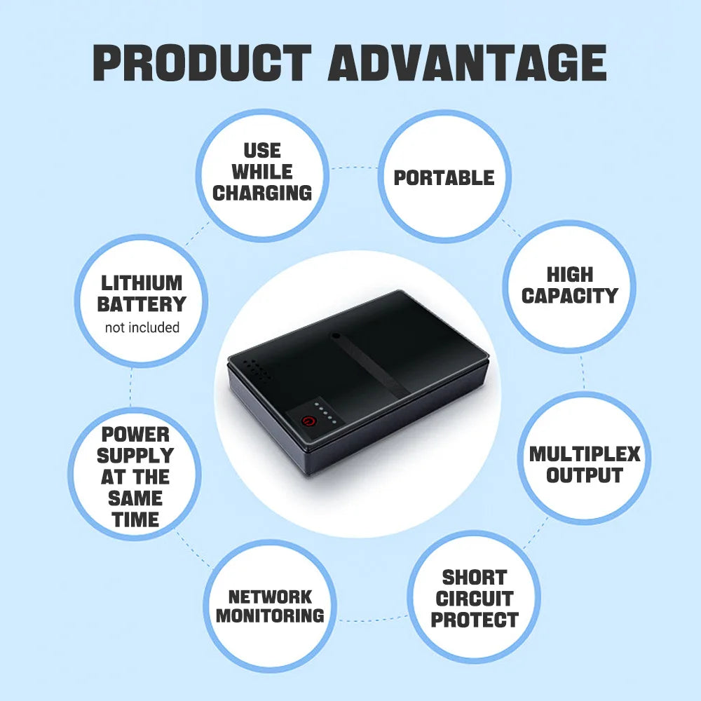 Mini UPS 18W Uninterruptible Power Supply for Routers & WiFi Backup - 3