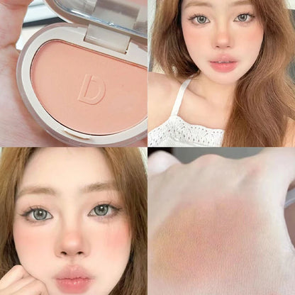 Natural Matte Face Blush & Highlighter Compact - Long-Lasting Glow Palette