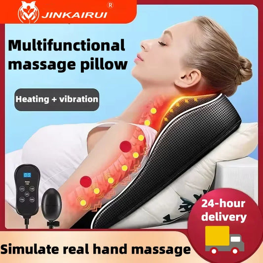 Electric Neck & Back Massage Pillow with Heat & Deep Tissue Kneading