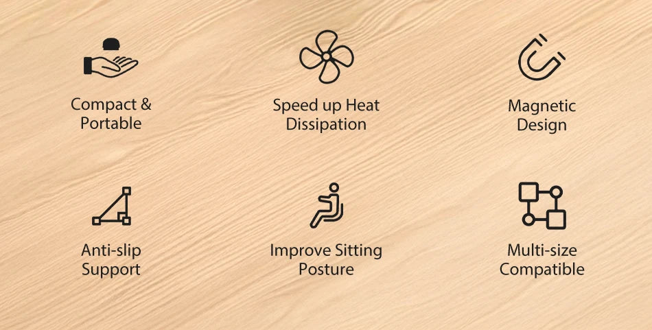 Magnetic Mini Laptop Cooling Stand - Aluminum Portable Notebook Holder