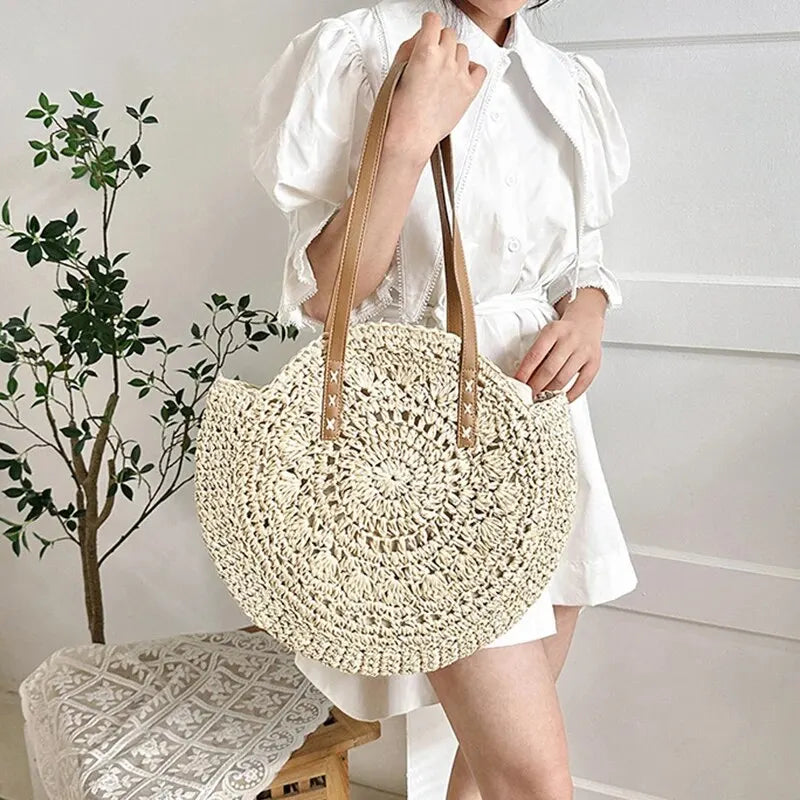 Luxury Woven Summer Straw Tote