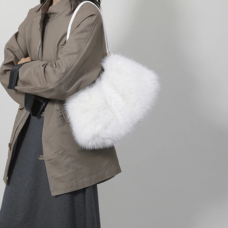 Luxury Plush Winter Bucket Bag
