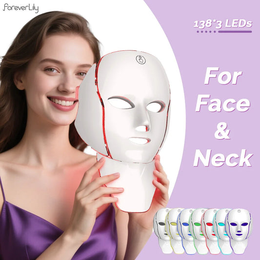 7 Color LED Face & Neck Mask - Anti-Aging Light Therapy