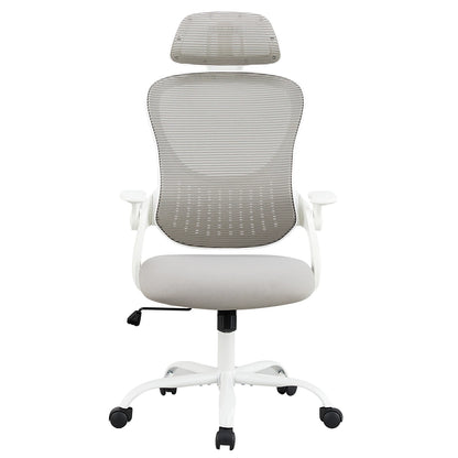 Ergonomic Mesh Office Chair with Adjustable Headrest & Flip-Up Arms