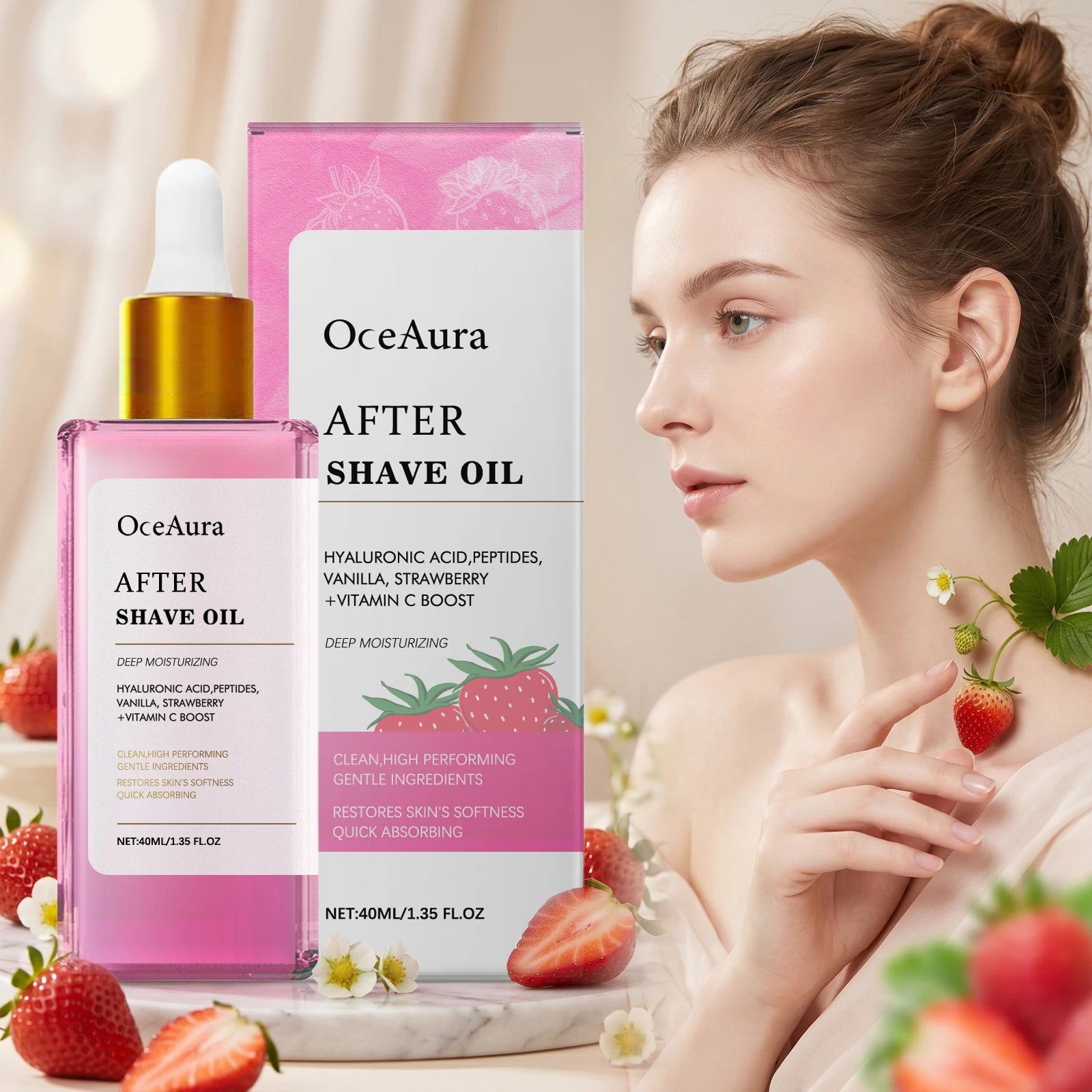 Strawberry Scented After Shave & Hair Removal Soothing Oil for Skin Hydration - 2