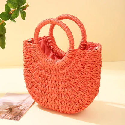 Luxury Woven Half-Moon Bag