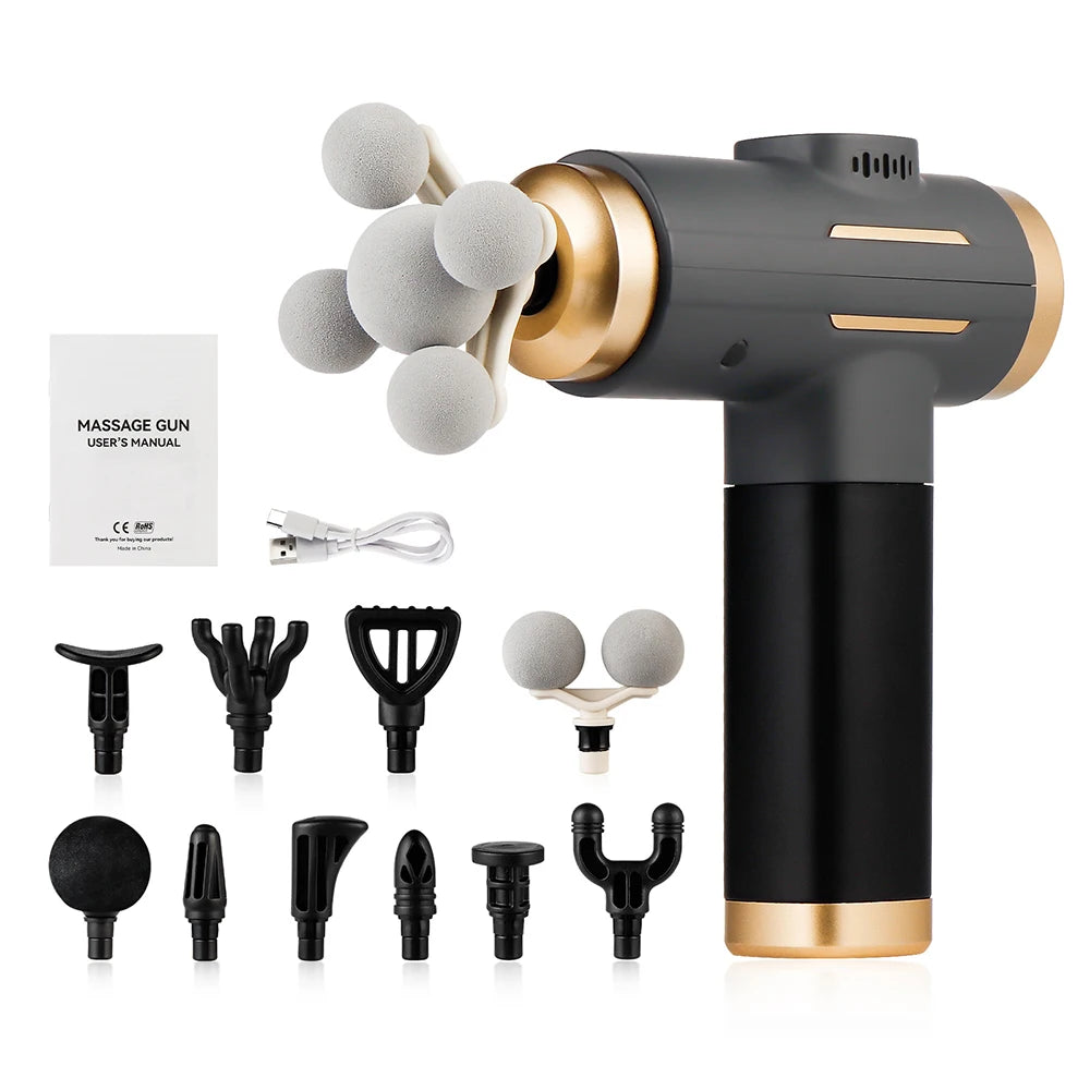 11-in-1 Deep Tissue Massage Gun with 99 Speeds & LED Touch Screen - 12