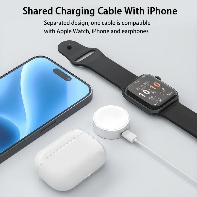 Portable Magnetic Wireless Charger for Apple Watch Series 1-10 & Ultra - 12