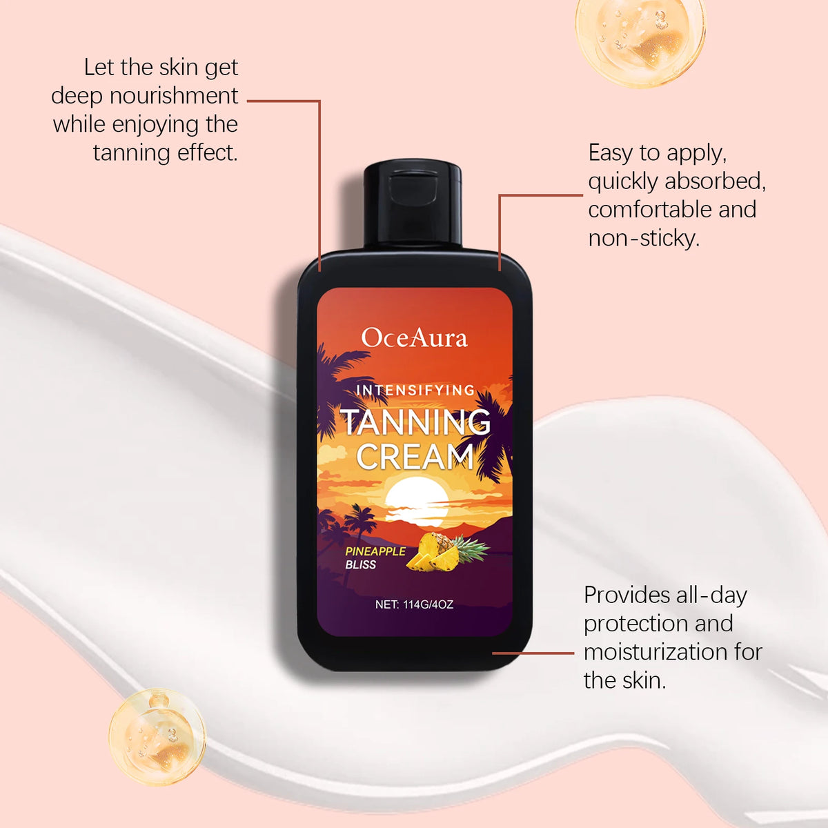 Natural Tanning Accelerator Cream for Sunbed & Outdoor Deep Bronze Glow