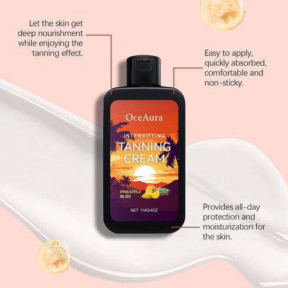 Natural Tanning Accelerator Cream for Sunbed & Outdoor Deep Bronze Glow