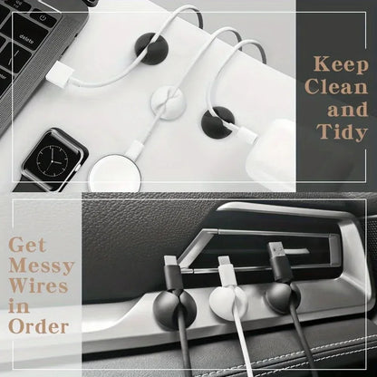 Adhesive Cable Organizer Clips – Tidy Desk Cord Holder for USB & Data Cables