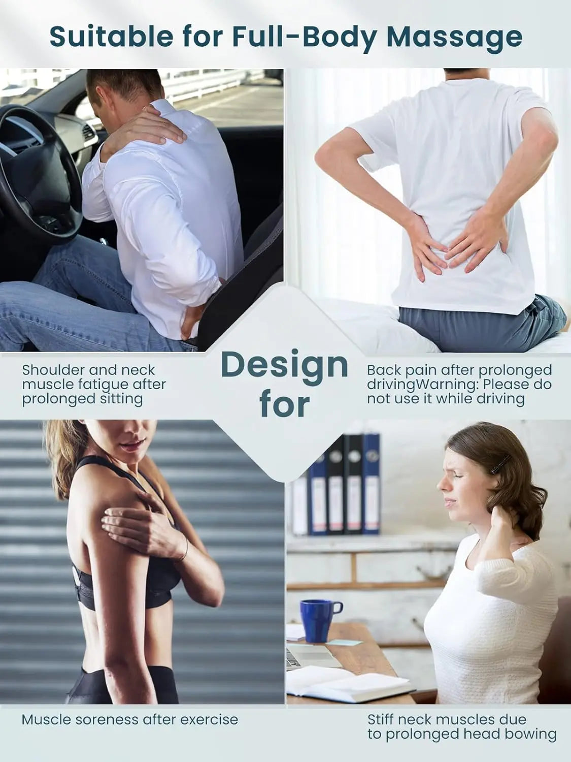 Shiatsu Neck & Shoulder Massager with Heat - Electric Back Massage