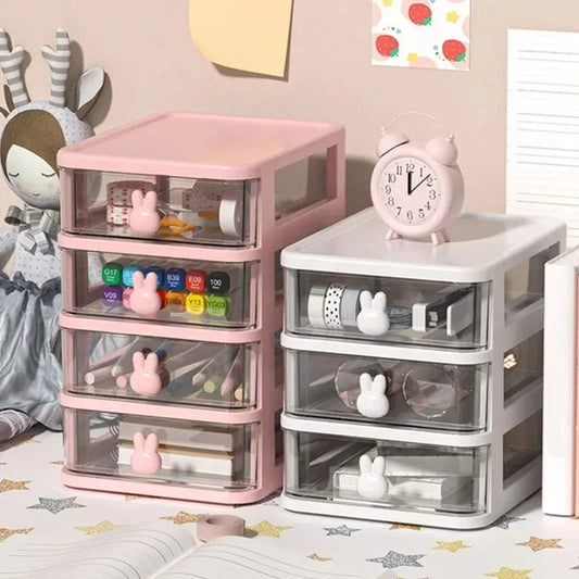 2-5 Tier Clear Desktop Drawer Organizer for Desk & Vanity