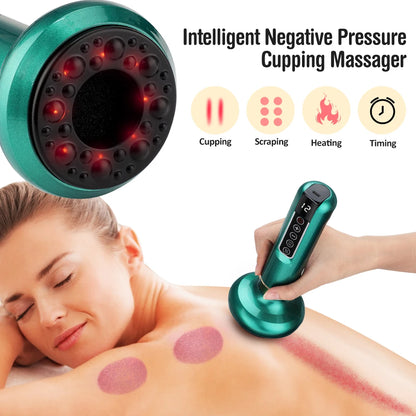Electric Cupping & Gua Sha Massager - Adjustable Heat & Suction Therapy Device