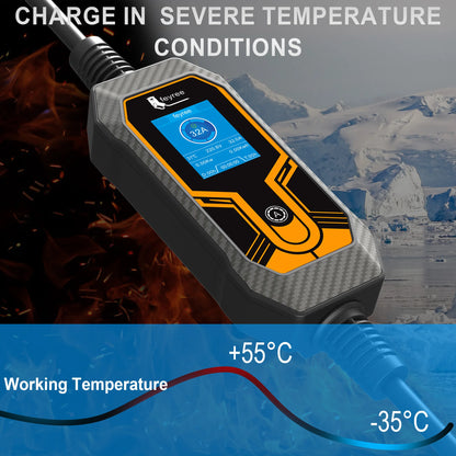 7KW Portable EV Charger for Tesla - Level 2 Adjustable Current Wallbox 5m