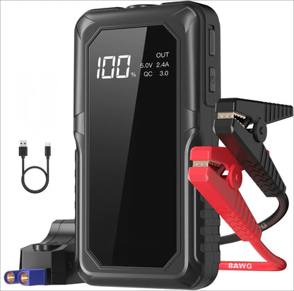 2000A Portable Car Jump Starter Power Bank - 12V Battery Booster Pack